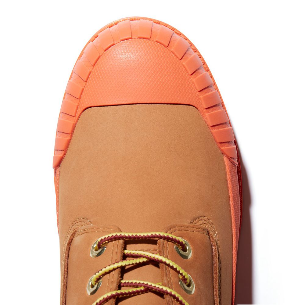 Botas Masculino - Timberland 6-Inch Bee Line X Impermeavel Rubber Toe - WIRTS3245 - Marrom/Laranja